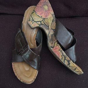Born Nellis Wedge Sandals with floral heels!